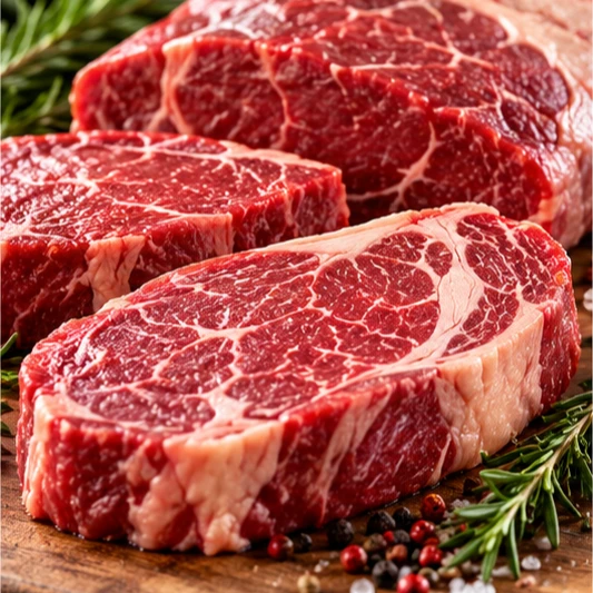 Marbled beef steaks